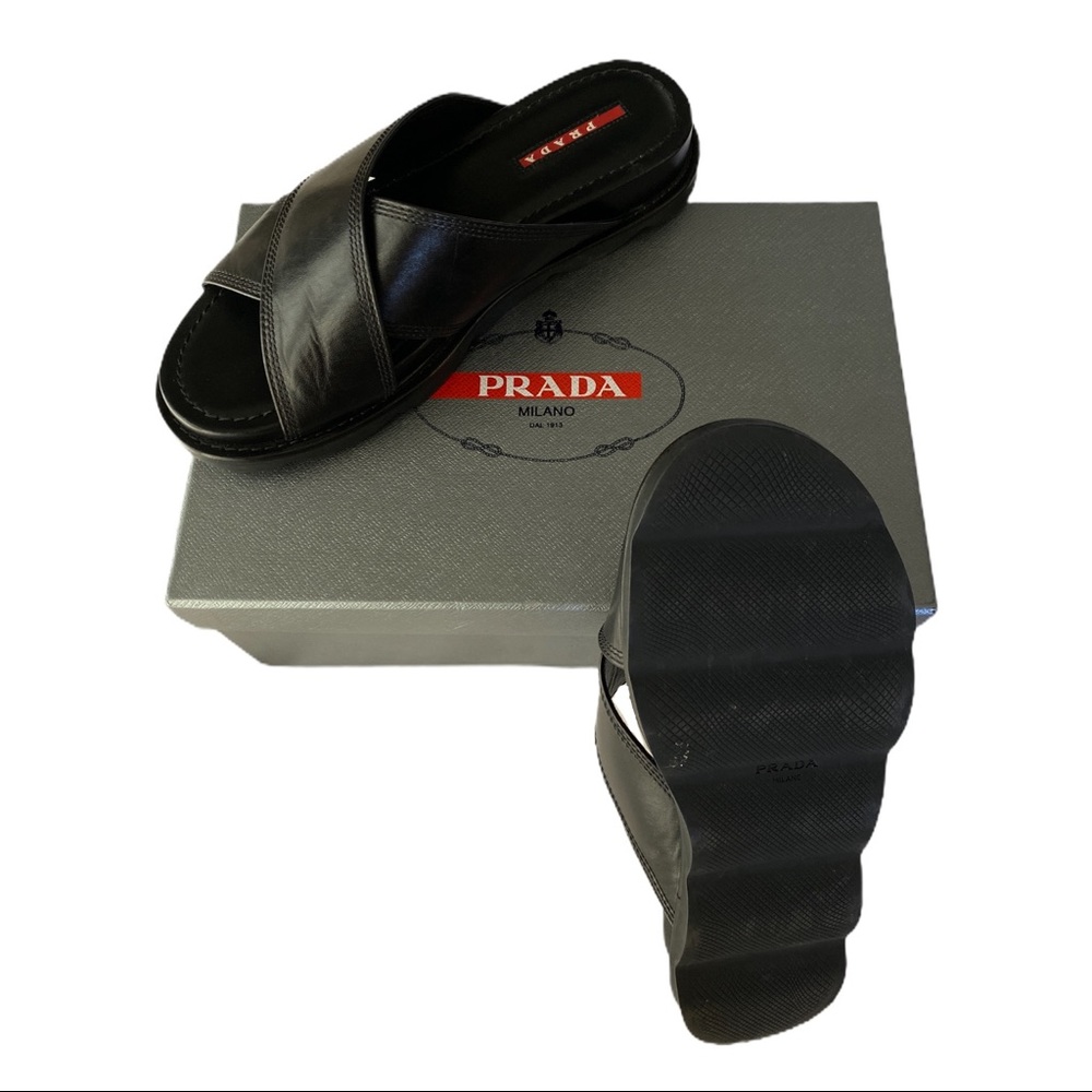 Prada Linea Rossa Napa Leather Sandals